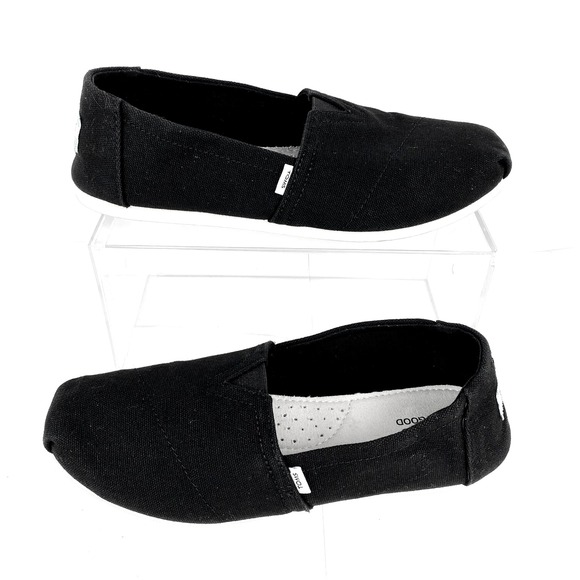 Toms Flats Shoes 6.5 Black Slip On Classic Women's Loafers 37 - Picture 1 of 7